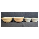 Set of 4 Mason Cash and T.G. Green Pottery Mixing Bowls