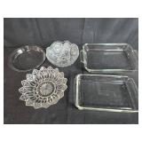 Set of Glass Bakeware and Decorative Serving Dishes