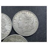 Three 1921 Morgan Silver Dollars - P-D-S.