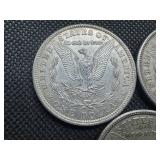 Three 1921 Morgan Silver Dollars - P-D-S.