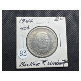 1946 Booker T. Washington Commem. Silver Half Dollar - Marked BU When Purchased