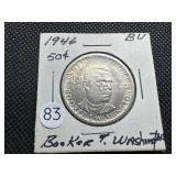 1946 Booker T. Washington Commem. Silver Half Dollar - Marked BU When Purchased