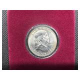 1953-D Brilliant Uncirculated Silver Franklin Half Dollar