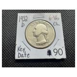 Key Date 1932-D Washington Quarter Marked G-V6 when Purchased PCGS price for a V6 is $85