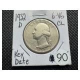 Key Date 1932-D Washington Quarter Marked G-V6 when Purchased PCGS price for a V6 is $85