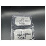 Five 2022 One Ounce .999 Silver Stacks & Bowers Bars