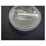 1991 Proof Canadian Commemorative Silver Dollar in Original Mint Box with COA