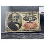 Rare 1874 Twenty Five Cent Fractional Currency in Good Conditon