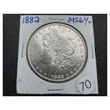 1882 Morgan Silver Dollar Marked MS64+ When Purchased - Mint Luster!