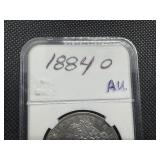 1884-O Morgan Silver Dollar Marked AU When Purchased