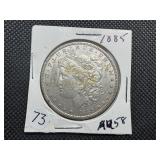 1885 Morgan Silver Dollar Marked AU58 When Purchased