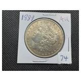 1889 Morgan Silver Dollar Marked AU When Purchased