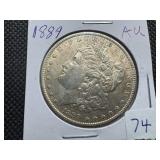 1889 Morgan Silver Dollar Marked AU When Purchased