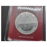 2022 BU Stacks & Bowers 1 Oz. Silver Round in Clamshell Case