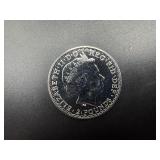 2015 BU Silver 2 Pound British Coin - 1 Oz. of Silver