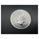 2022 BU Silver 2 Pound British Coin - 1 Oz. of Silver