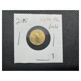 2015  BU $5.00 Gold Eagle (1/10 Ounce) of .999 Gold