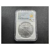 2017-W 1 Oz. Burnished Silver American Eagle NGC MS70 First Releases - Perfect Grade!
