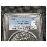 2018 1 Oz. Silver American Eagle PCGS MS69