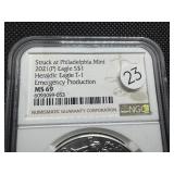 2021-P Heraldic Eagle Type 1 1 Oz. Silver American Eagle NGC MS69 Emergency Production