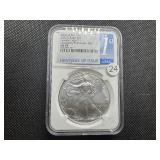 2021-S Heraldic Eagle Type 1 1 Oz. Silver American Eagle NGC MS69 First Day of Issue Emergency Production FDI