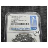 2021-S Heraldic Eagle Type 1 1 Oz. Silver American Eagle NGC MS69 First Day of Issue Emergency Production FDI