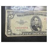 1953 red seal $5 bill