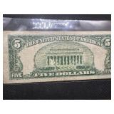 1953 red seal $5 bill