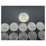 20 Bicentennial Quarters, 1 Bicentennial Half Dollar