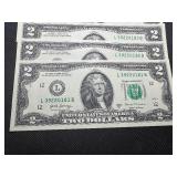 5 sequential $2 bills