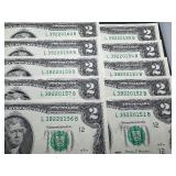 10 Sequential $2 bills