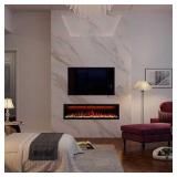 Clihome 60 in. W Wall-Mounted/Inserted Electric Fireplace in Black