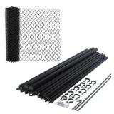 ALEKO Galvanized Steel Chain Link Fence - Complete Kit - 4x50 ft. - 9.5 AW Gauge - Black