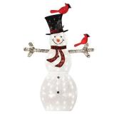 (2) VEIKOUS 5 ft. Snowman Outdoor Christmas Holiday Yard Decoration Warm White LED