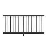 (4) Trex Enhance 6 ft. x 36 in. Charcoal Black Composite Rail with Black Round Aluminum Baluster Kit-Horizontal
