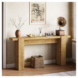 TRIBESIGNS WAY TO ORIGIN Benjamin 67-Inch Rustic Brown Rectangle Solid Wood Behind Sofa Hallway Storage Console Table Home Entrance Foyer Modern