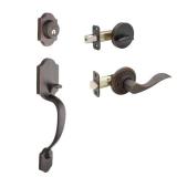 Copper Creek Heritage Tuscan Bronze Door Handleset and Waverlie Handle Trim