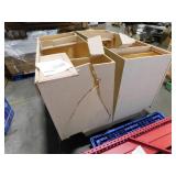 Hampton Bay Recessed Panel 60 in. W x 24 in. D x 34.5 in. H Assembled Sink Base Cabinet in Unfinished Lot of 4