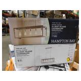 (2) Hampton Bay Boswell Quarter 34 in. 5-Light Brushed Nickel Farmhouse Linear Chandelier with Weathered Wood Accents