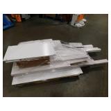 Harper & Bright Designs White Wood Frame Queen Size Murphy Bed, Wall Bed with Shelves, 4-Drawer and LED Lights