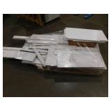 Harper & Bright Designs White Wood Frame Queen Size Murphy Bed, Wall Bed with Shelves, 4-Drawer and LED Lights