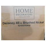 Home Decorators Collection Delaney 46 1/4 in. - 48 in. W x 74 in. H Pivot Frameless Shower Door in Brushed Nickel Finish with Clear Glass