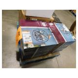 (2) Home Decorators Collection Sarolta Sands 5-Light Black Chandelier Light Fixture with Caged Globe Metal Shade