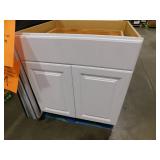 lot of 4--Hampton Bay Shaker- Assembled Cabinets in Satin White