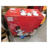 VEIKOUS 4 ft. Snowman Family Outdoor Christmas Holiday Yard Decoration Warm White LED(3-Piece)