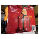 Home Accents Holiday 3 ft. Yuletide Lane LED Golden Retriever with Gift Holiday Yard Decoration Y24