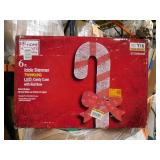 Home Accents Holiday 6 ft. Icicle Shimmer Twinkling LED Candy Cane with Red Bow Holiday Yard Decoration Y16