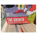 Gemmy 3D Holiday Lighted Tinsel Sculpture The Grinch w/Stockings 4ft. Dr. Seuss, Multicolored