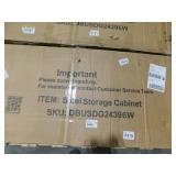 (2) Mlezan Metal Garage Cabinet 35.4 in. W x 72 in. H x 18 in. D 24-Gauge Steel Metal Storage Cabinet 4 Shelves and 2 Door in White