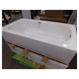 Bootz Industries Aloha 60 in. x 30 in. Alcove Soaking Bathtub with Right Drain in White